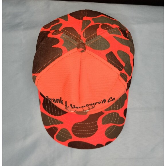Vintage Frank Upchurch Co Deer Hunting Snapback Cap Hat Orange High Visibility 1 - Picture 4 of 16